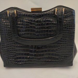 Vintage Saks Fifth Avenue Alligator Leather Handbag with matching Coin Purse